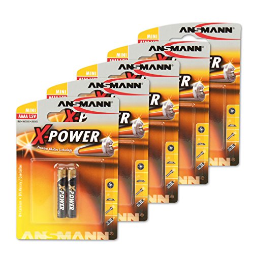 ANSMANN (10er-Pack) 1,5V Alkaline AAAA Batterie (Sondergröße AAAA/LR61) Batterie für Stylus Surface Pro/Dell Venue Pro Tablet, Hunde Leuchthalsbänder von Ansmann