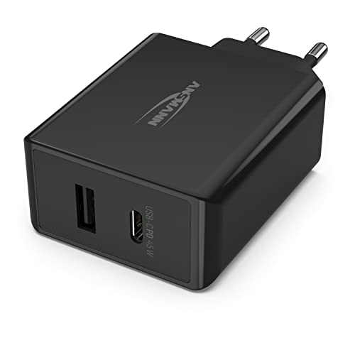 ANSMANN 2-Port USB Ladegerät 45 Watt mit starker GaN Technologie - Power Delivery Profil für Schnellladefunktion USB Charger mit intelligenter Ladesteuerung für Smartphone, Tablet, GoPro, etc. von Ansmann