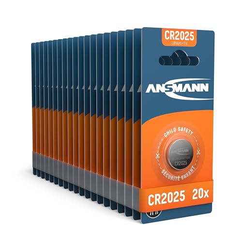 ANSMANN 20x CR2025 Batterie Lithium Knopfzelle 3V / Qualitativ hochwertige Knopfbatterien/Ideal für Autoschlüssel, TAN-Gerät, Taschenrechner, Kinderspielzeug, Fernbedienung, Uhren, etc. von Ansmann