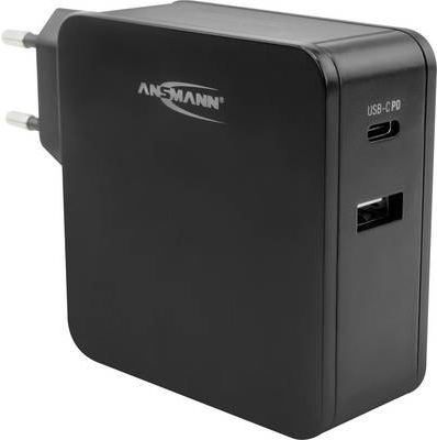 ANSMANN 247PD - Netzteil - 45 Watt - 4700 mA - PD, QC 3.0 - 2 Ausgabeanschlussstellen (USB, USB-C) - Schwarz (1001-0095) von Ansmann