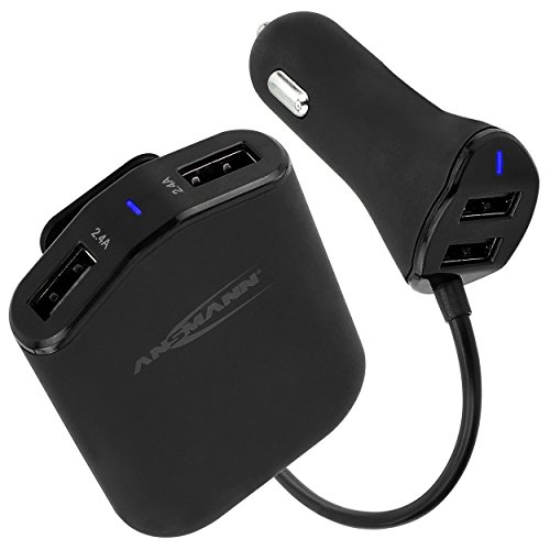 ANSMANN 2x2 Port Auto Ladegerät - Intelligentes USB KFZ Ladegerät für Zigarettenanzünder 12V 9.6A - Netzteil ideal als Auto Zubehör für Autoreise - Kompatibel mit iPhone iPad Samsung Huawei Sony von Ansmann