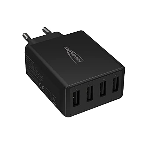 ANSMANN 4-Port High-Speed USB Ladegerät 30W - USB Charger mit Smart-IC Ladesteuerung / Netzteil besonders geeignet für Apple iPhone, Samsung Galaxy, Huawei, Xiaomi, Tablet, GoPro, etc., único von Ansmann