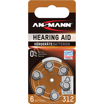ANSMANN 5013233 Knopfzelle AZA312 1,4V Zink-Air, 6er-Pack ANSMANN 5013233 Knopfzelle AZA312 1,4V Zink-Air, 6er-Pack von Ansmann