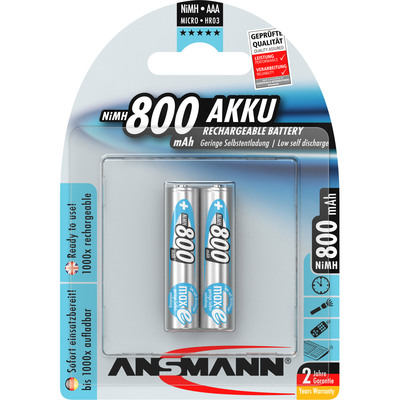 ANSMANN 5030982 NiMH-Akku Micro AAA, maxE, 800mAh, 2er-Pack ANSMANN 5030982 NiMH-Akku Micro AAA, maxE, 800mAh, 2er-Pack von Ansmann