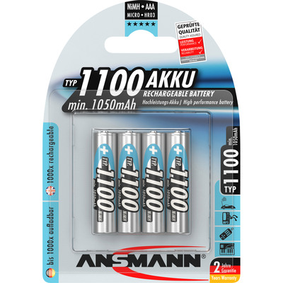 ANSMANN 5035232 NiMH-Akku Micro AAA, 1100mAh, 4er-Pack ANSMANN 5035232 NiMH-Akku Micro AAA, 1100mAh, 4er-Pack von Ansmann