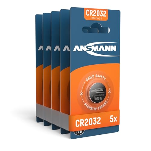 ANSMANN 5x CR2032 Batterie Lithium Knopfzelle 3V / Qualitativ hochwertige Knopfbatterien / Ideal für Autoschlüssel, TAN-Gerät, Taschenrechner, Kinderspielzeug, Fernbedienung, Uhren, etc. von Ansmann