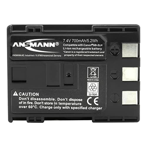 ANSMANN A-Can NB-2LH leistungsstarker Kameraakku mit Einer Akkukapazität von 700 mAh und 7,4 V - Ersatzakku für Digitalkamera - Ideal für professionelle und Hobby-Fotografie von Ansmann