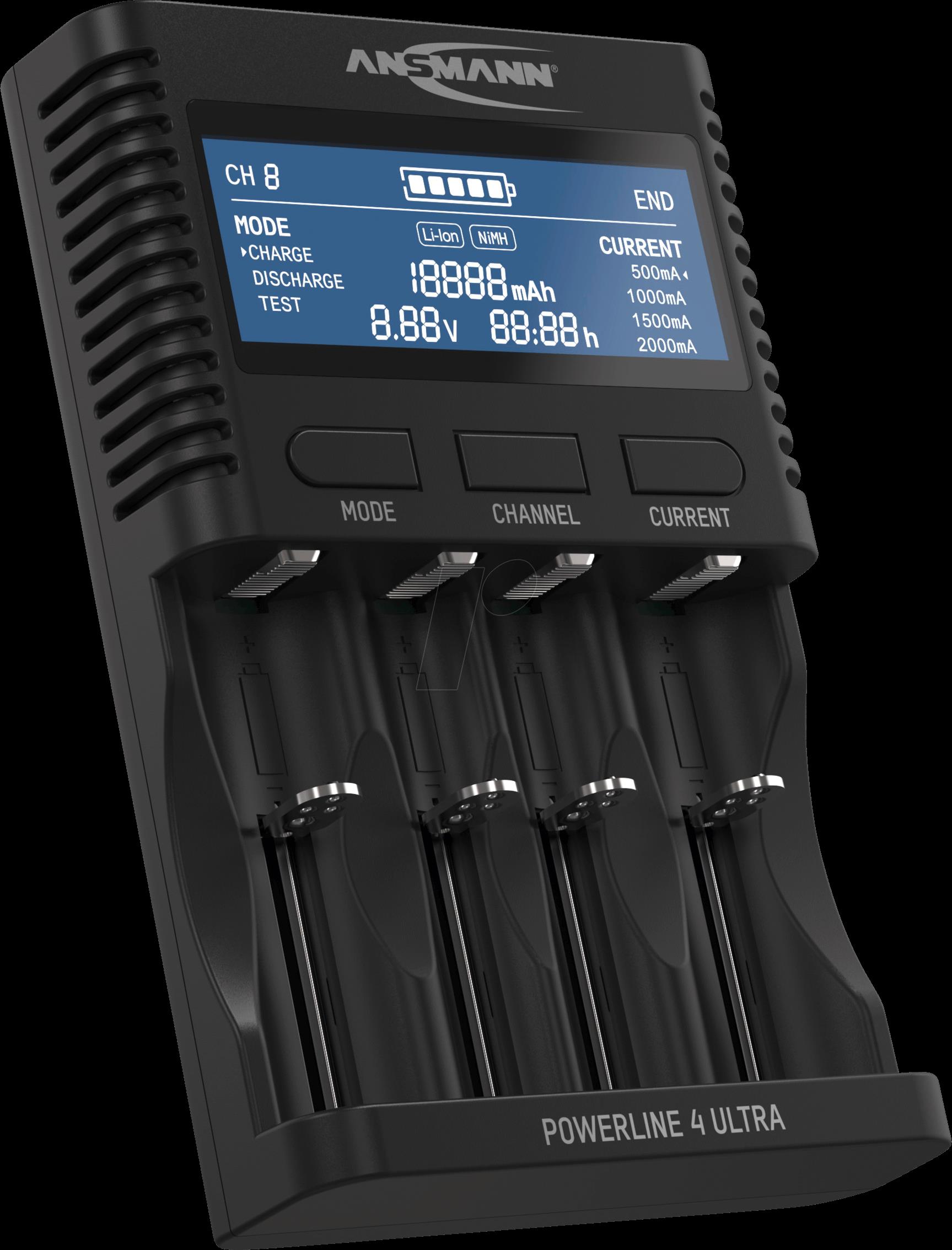 ANSMANN ANS 1001-0080 - Tischladegerät Powerline 4 Ultra, NiMh, Li-Ion (1001-0080) von Ansmann