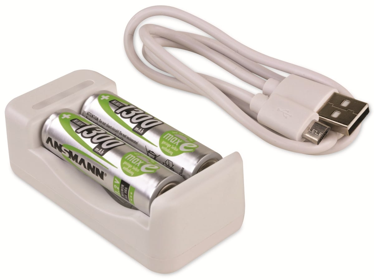 ANSMANN Akku-Ladegerät Basic II + 2× AA 1300mAh von Ansmann