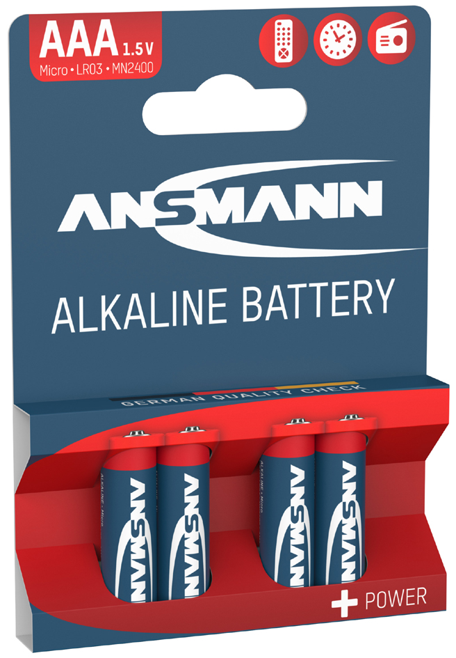 ANSMANN Alkaline Batterie , RED, , Micro AAA, 4er Blister von Ansmann
