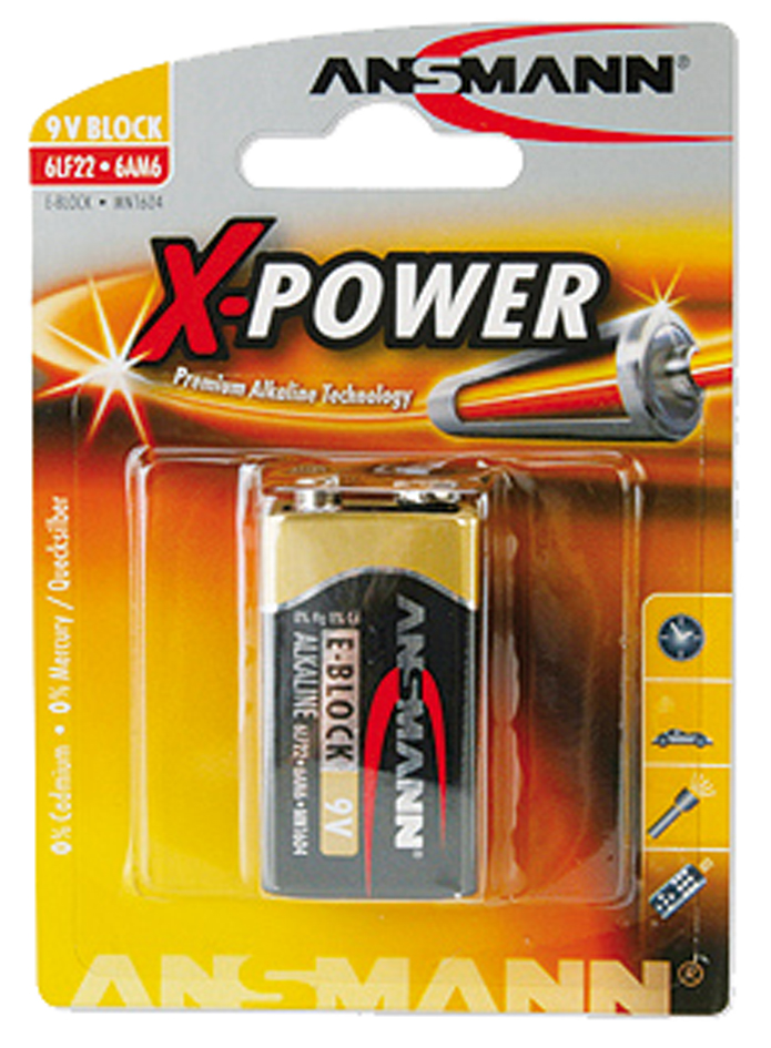 ANSMANN Alkaline Batterie , X-Power, , 9V E-Block von Ansmann