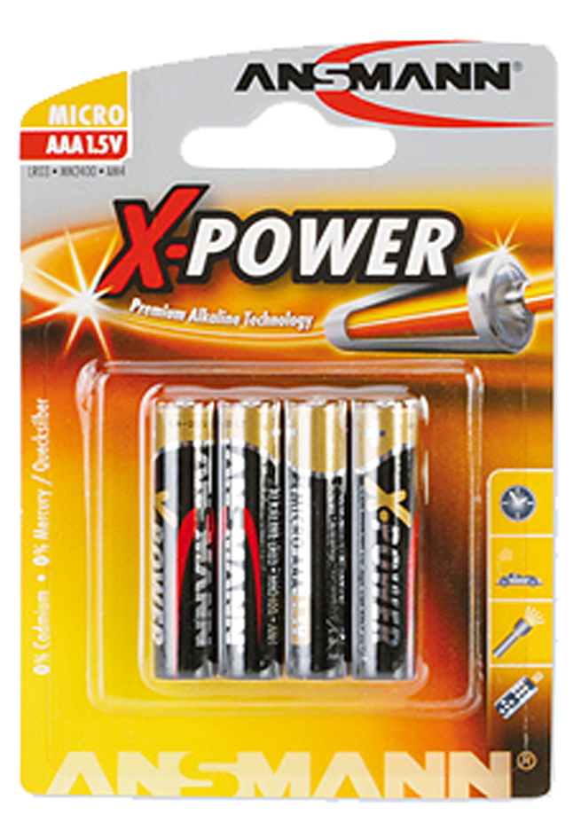 ANSMANN Alkaline Batterie , X-Power, , Micro AAA, 4er Blister von Ansmann