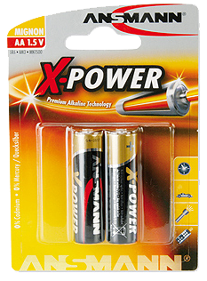 ANSMANN Alkaline Batterie , X-Power, , Mignon AA, 2er Blister ANSMANN Alkaline Batterie , X-Power, , Mignon AA, 2er Blister von Ansmann