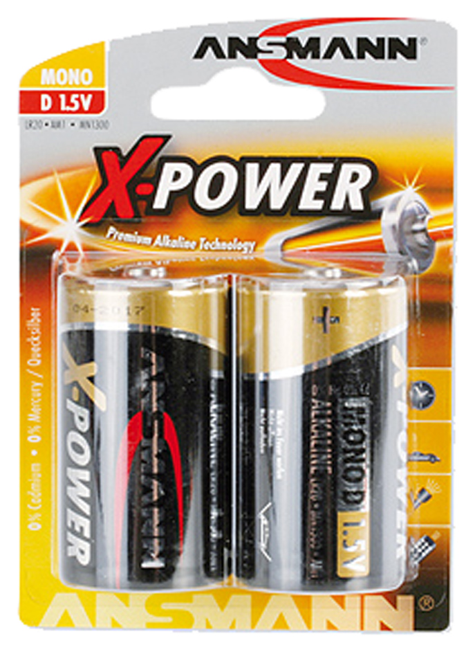 ANSMANN Alkaline Batterie , X-Power, , Mono D, 2er Blister von Ansmann