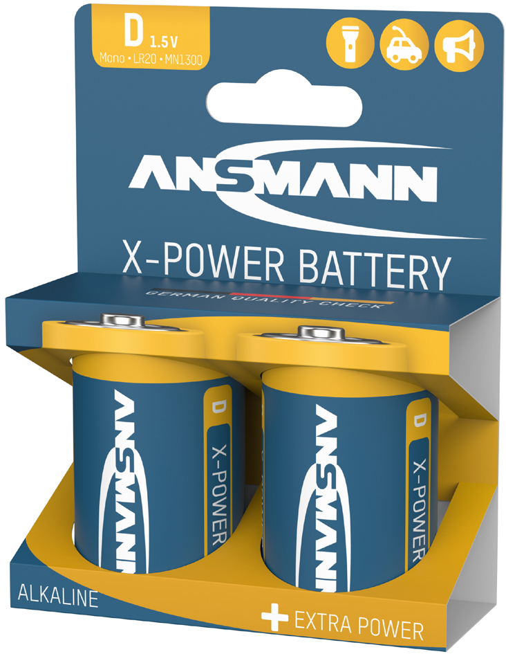 ANSMANN Alkaline Batterie , X-Power, , Mono D, 2er Blister von Ansmann