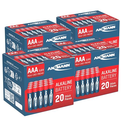 ANSMANN Alkaline Batterie Micro AAA / LR03 1.5V / Longlife Alkalibatterie Sparpaket in einer praktischen Vorratsbox / 80 Stück von Ansmann