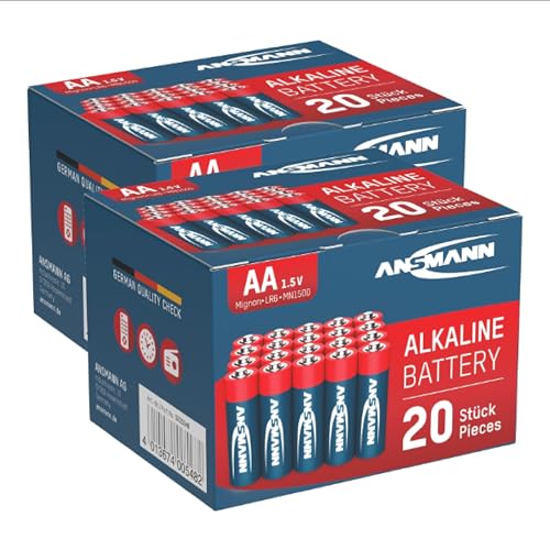 ANSMANN Alkaline Batterie Mignon AA / LR06 1.5V / Longlife Alkalibatterie Sparpaket in einer praktischen Vorratsbox / 40 Stück von Ansmann