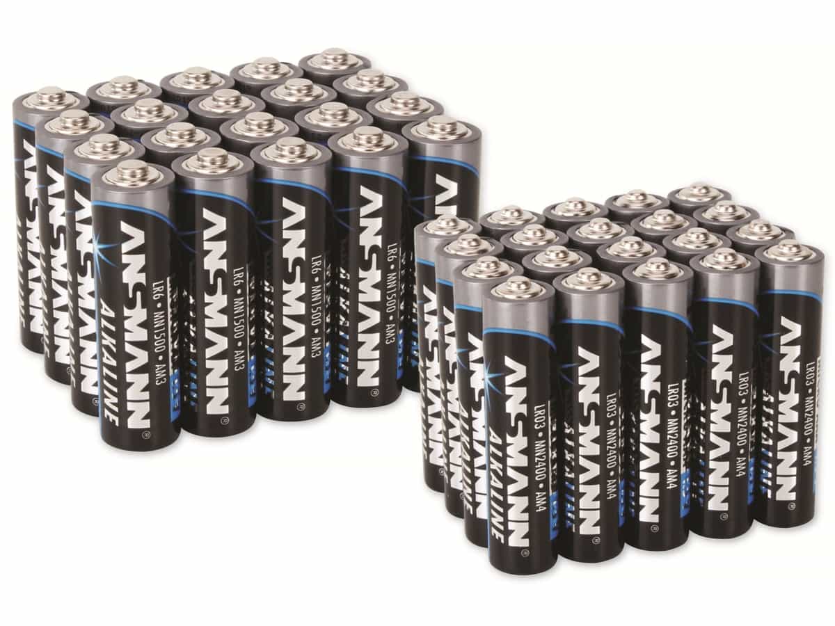 ANSMANN Alkaline Batterie-Set, LR03/LR6, 20x Micro & 20x Mignon von Ansmann