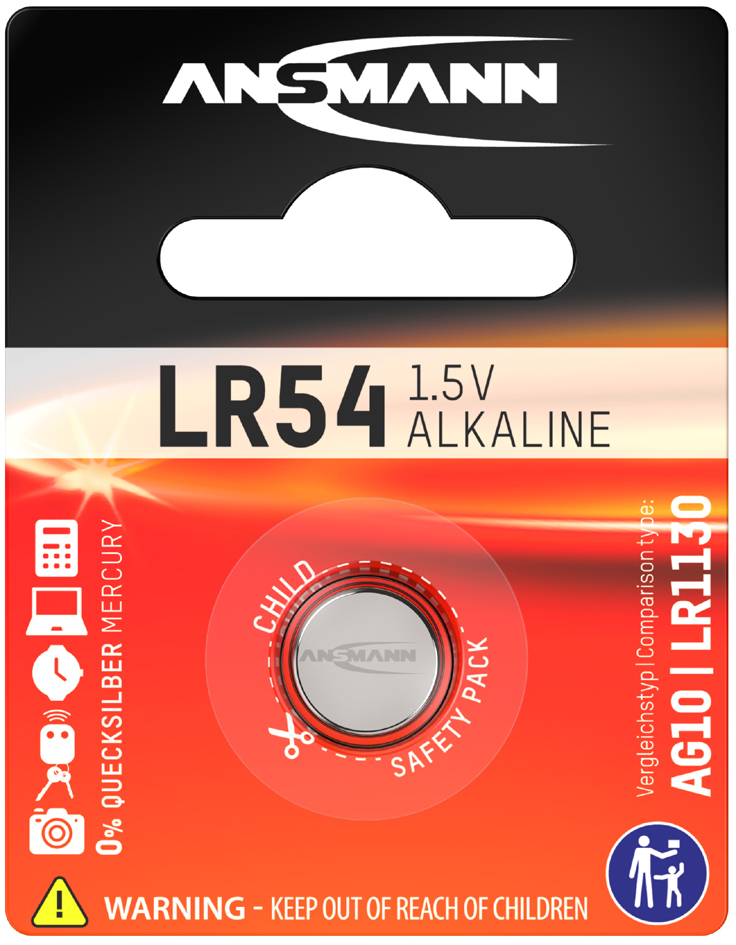 ANSMANN Alkaline Knopfzelle , LR54, , 1,5 Volt (V10GA) von Ansmann