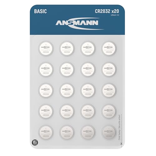 ANSMANN Basic 20 x CR2032 Lithium-Knopfzellen, 3 V, hochwertige Qualität, ideal für Küchenwaagen, Autoschlüssel, Messgeräte, Fernbedienungen usw. ANSMANN Basic 20 x CR2032 Lithium-Knopfzellen, 3 V, hochwertige Qualität, ideal für Küchenwaagen, Autoschlüssel, Messgeräte, Fernbedienungen usw. von Ansmann