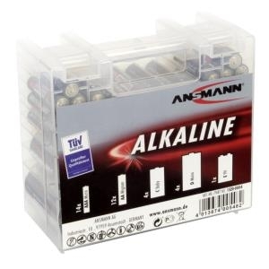 ANSMANN - Batterie 14 x AAA-Typ Alkalisch - mit 12 x AA, 4 x C, 4 x D und 1 x E-Block 9 V Batterien (1520-0004) von Ansmann