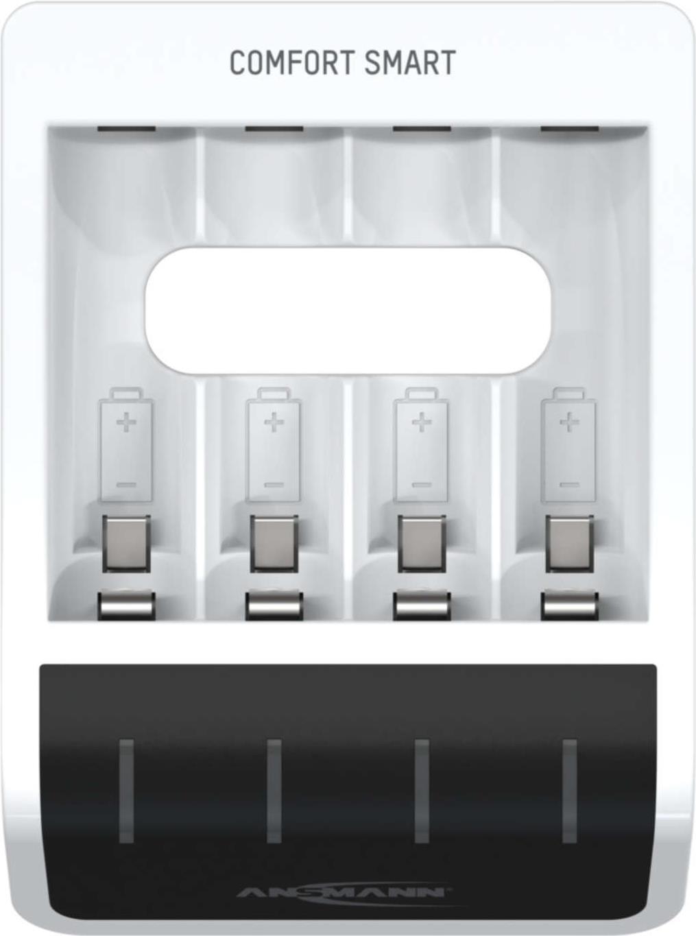 ANSMANN Comfort Smart - 1,5 Std. USB-Batterieladegerät - (für 4xAA/AAA) - 800 mA - Schwarz, weiß (1001-0092) von Ansmann