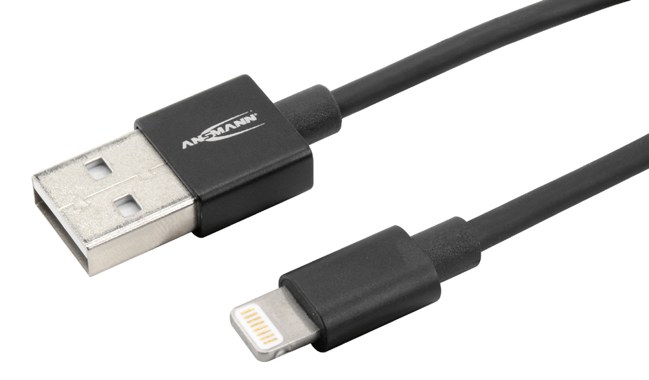 ANSMANN Daten- & Ladekabel, Apple-Lightning - USB-A, 120 cm von Ansmann