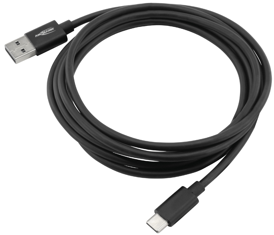 ANSMANN Daten- & Ladekabel, USB-A - USB-C, 2,0 m, schwarz von Ansmann