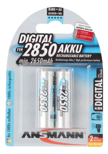 ANSMANN Digital NiMH Akku, Mignon AA, 2.850 mAh, 2er Blister von Ansmann