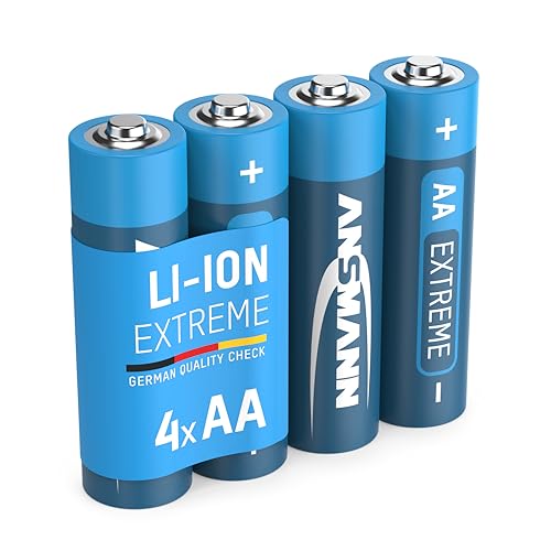 ANSMANN Extreme Lithium Batterie AA Mignon 4er Pack - 1,5V, LR6 - hohe Kapazität, extrem leicht, 700% mehr Power als herkömmliche Zellen, sehr unempfindlich gegen extreme Temperaturen von Ansmann