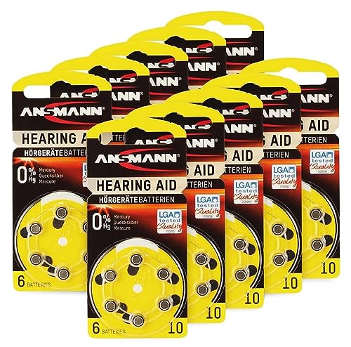 ANSMANN Hörgeräte-Batterie, Hearing AID, PR70, Größe 10, 60 Stück von Ansmann