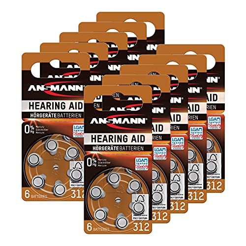 ANSMANN Hörgerätebatterien Typ 312 braun P312 ZL3 PR41, 60 Stück, Vorratspack, Zink Luft 1,4V, Wireless Approved, Hörgeräte & Hörhilfen ANSMANN Hörgerätebatterien Typ 312 braun P312 ZL3 PR41, 60 Stück, Vorratspack, Zink Luft 1,4V, Wireless Approved, Hörgeräte & Hörhilfen von Ansmann