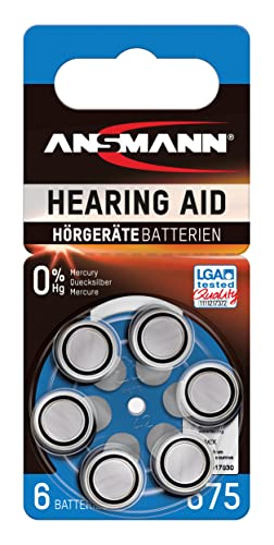 ANSMANN Hörgerätebatterien 675 blau 6 Stück - Zink Luft Hörgeräte Batterien Typ 675 P675 ZL1 PR44 mit 1,4V - Knopfzelle mit besonders langer Laufzeit für Hörgerät Hörverstärker & Hörhilfe von Ansmann