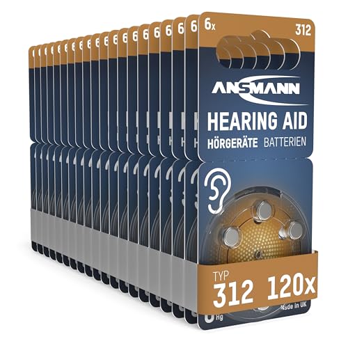 ANSMANN Hörgerätebatterien Typ 312 braun P312 ZL3 PR41, 120 Stück, Zink-Luft 1,4V, Vorratspack,Batterien für Hörgeräte Hörhilfen,leicht greifbar ANSMANN Hörgerätebatterien Typ 312 braun P312 ZL3 PR41, 120 Stück, Zink-Luft 1,4V, Vorratspack,Batterien für Hörgeräte Hörhilfen,leicht greifbar von Ansmann