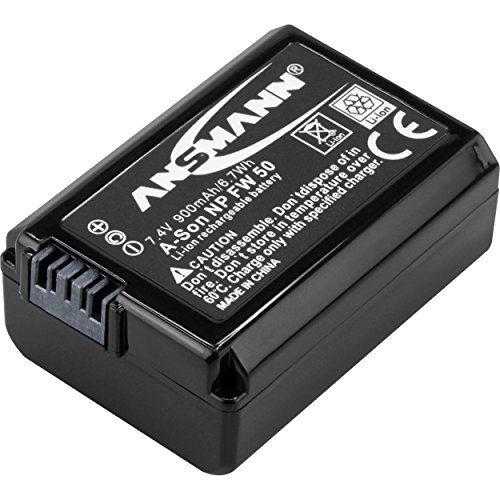 ANSMANN Kamera Akku NP FW 50 Li-Ion 7,4V 900mAh - ideal für Sony Alpha 7, 7 II, 7R, 7S, 7S II, 5000, 5100, 6000, 6300, 6500 / NEX 5, 6, 7 / DSC RX10, RX10 II, RX10 III / A7, A7 II, A7S, A7R uvm. von Ansmann