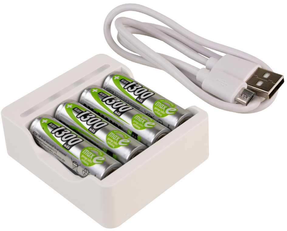 ANSMANN Ladegerät , Basic IV, , mit 4 x AA Akkus 1.300 mAh von Ansmann