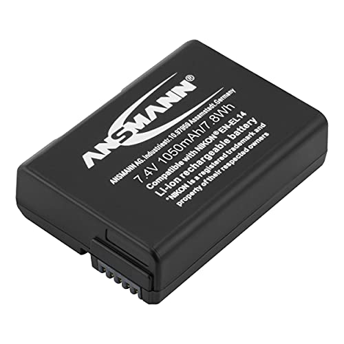 ANSMANN Li-Ion Akku A-Nik EN EL 14 7 4V / Typ 1050mAh / Leistungsstarke Akkubatterie für Foto Digitalkameras - der perfekte Ersatzakku für Nikon Digicam uvm von Ansmann