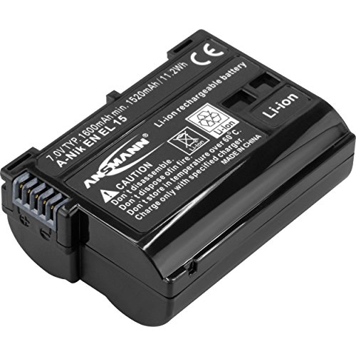 ANSMANN Li-Ion Akku A-Nik EN EL 15 7V / Typ 1600mAh / Leistungsstarke Akkubatterie für Foto Digitalkameras - der perfekte Ersatzakku für Nikon Digicam uvm. von Ansmann