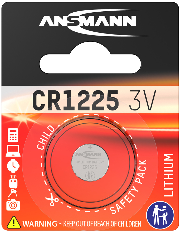ANSMANN Lithium Knopfzelle CR1225, 3 Volt, 1er Blister von Ansmann