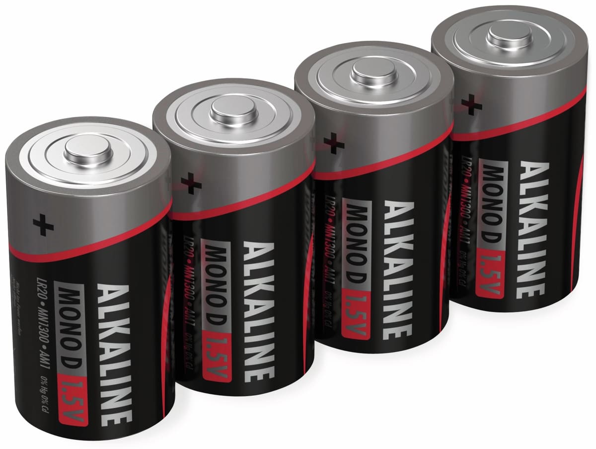 ANSMANN Mono-Batterie, Alkaline, D / LR20, 1,5 V-, 4 Stück von Ansmann