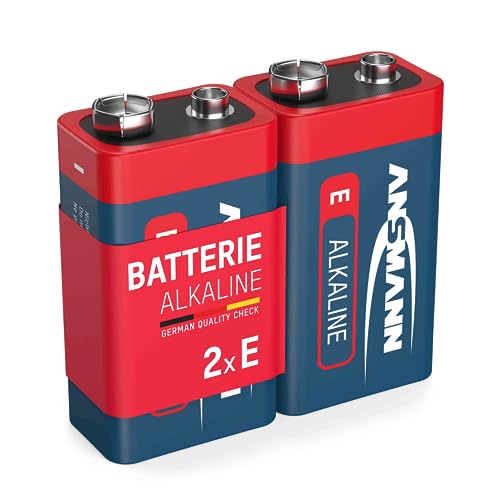 ANSMANN Red Alkaline Batterie 9V E-Block 6F22 Longlife Alkalibatterie (2er Shrink) von Ansmann