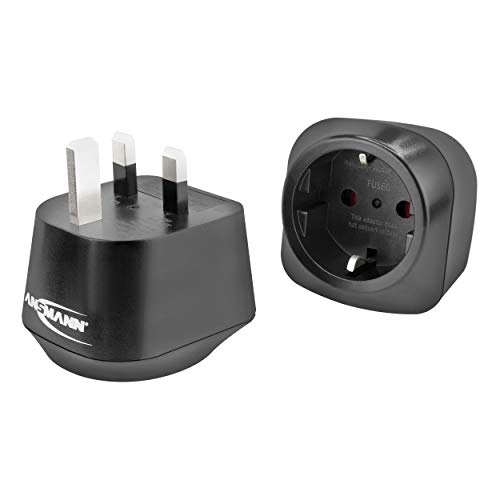 ANSMANN Reiseadapter UK - Schuko Reisestecker EU to England mit Schutzklasse 1 & 2 - Travel Adapter für Reisen nach Malediven Mauritius Seychellen Singapur Belize Hongkong Indonesien Irland Vietnam von Ansmann