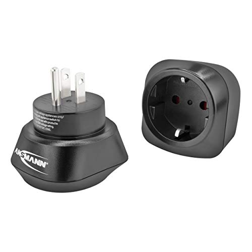 ANSMANN Reiseadapter USA - Schuko Reisestecker EU to USA mit Schutzklasse 1 & 2 - Travel Adapter für Reisen nach China USA Kanada Brasilien Thailand Philippinen Japan Mexico Südamerika Kuba etc. von Ansmann