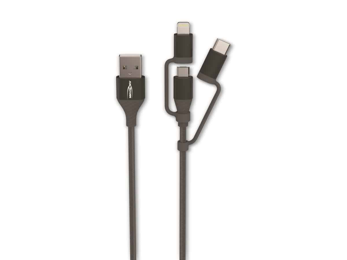 ANSMANN USB 3in1 Daten-/Ladekabel, 120 cm von Ansmann