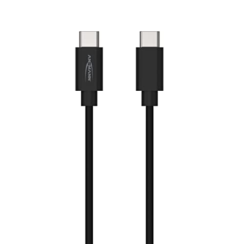 ANSMANN USB C auf USB C Kabel 2m - schnellladefähig (Power Delivery bis 60W/3A), synchronisieren mit 5GBit/s - Aluminium Köpfe mit Zugentlastung von Ansmann