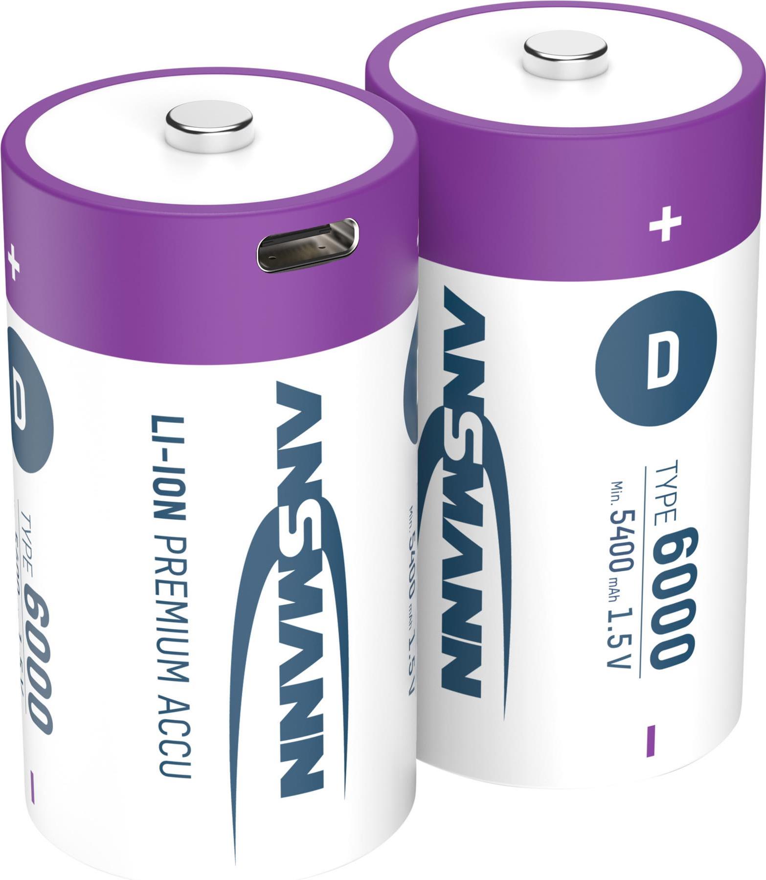 Ansmann 1314-0005 Haushaltsbatterie Wiederaufladbarer Akku D Lithium-Ion (Li-Ion) (1314-0005) von Ansmann