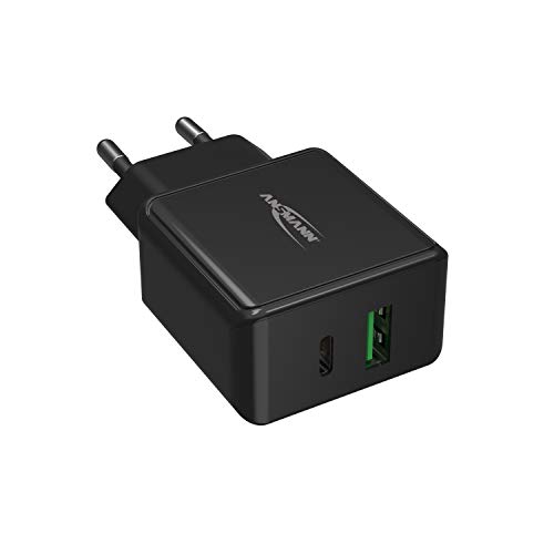 Ansmann 2-Port USB-C Ladegerät PD3.0 20 W, USB-C und USB-A Ports Netzteil mit Power Delivery & Quick Charge 3.0 18W, Schnellladegerät kompatibel mit Apple iPhone 13/12, Samsung Galaxy S21/20, etc. von Ansmann