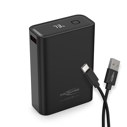 Ansmann 20000 mAh PB222PD sw Powerbank 20000 mAh Power Delivery 3.0, Quick Charge 2.0 LiPo Schwarz m von Ansmann