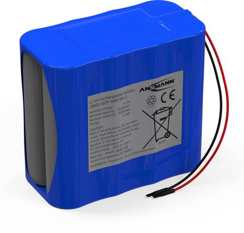 Ansmann 4S2P Akkupack 8x 18650 Kabel Li-Ion 14.4V 5200 mAh von Ansmann