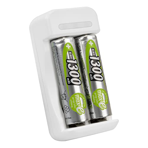 Ansmann Basic II + 2Ã— AA 1300mAh Rundzellen-Ladegerät NiCd Micro (AAA), Mignon (AA) von Ansmann